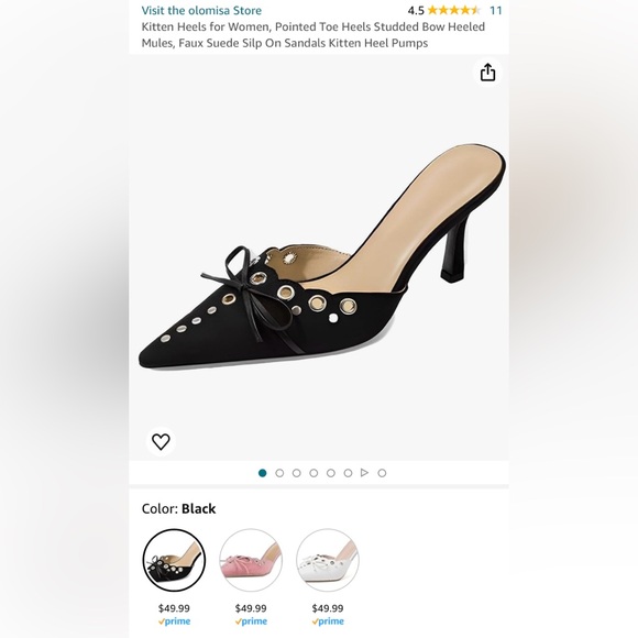 NIB Olomisa Faux Suede Black Kitten Heels, Size 5.5 - Picture 1 of 5